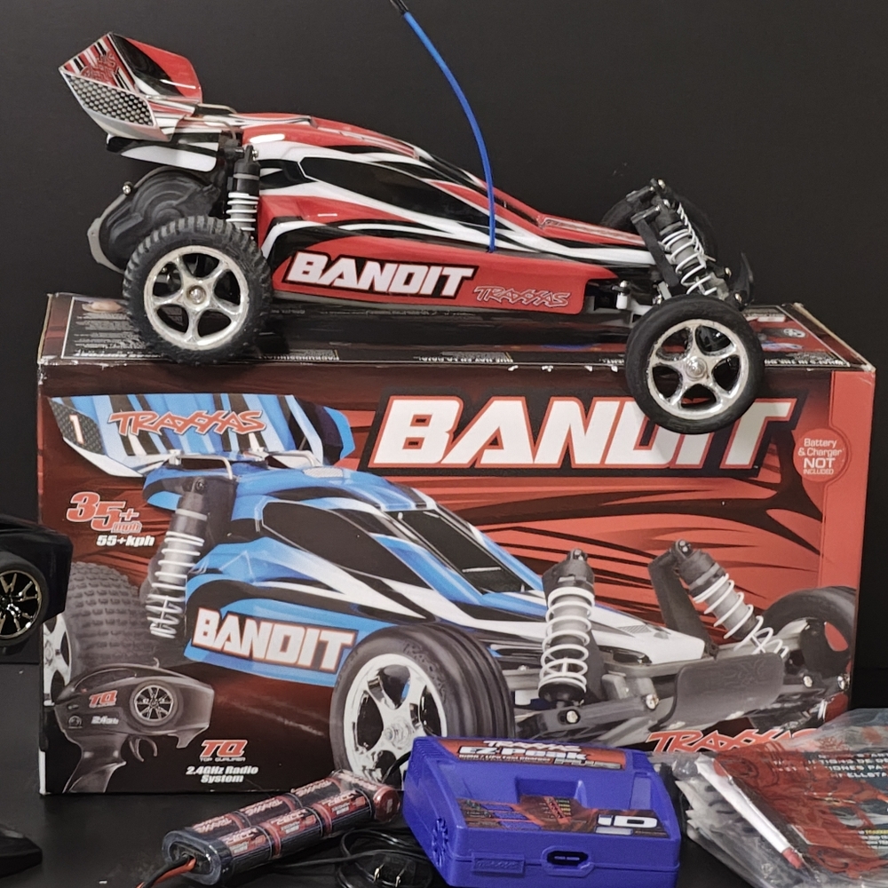Traxxas Bandit RC Car with Red and Black Design